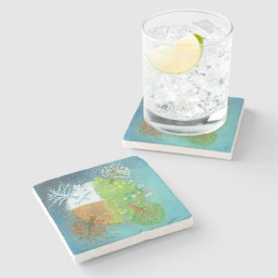 Four Seasons on Earth Stone Coaster