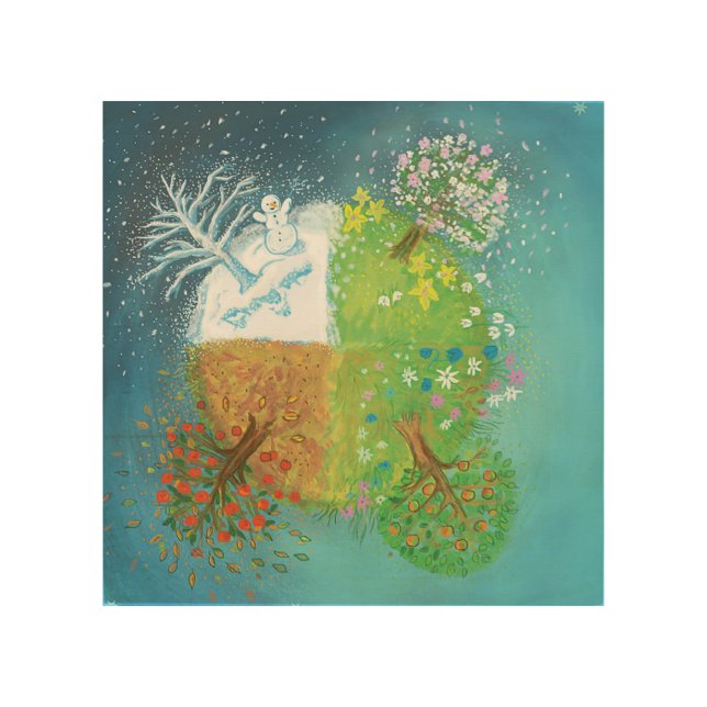 Four Seasons on Earth   Wood Wall Art (Front)