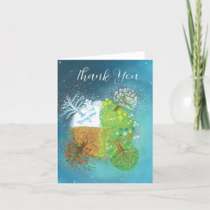 Four Seasons on Planet Earth Letterpress Thank You Card