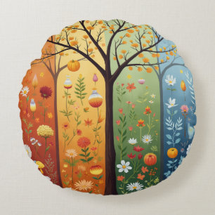  four seasons round pillow