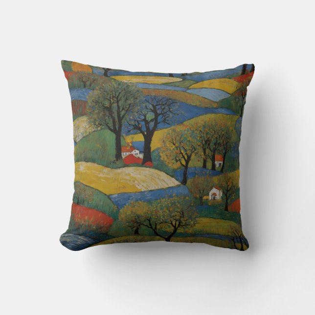 Four seasons spring summer autumn winter throw pillow (Front)