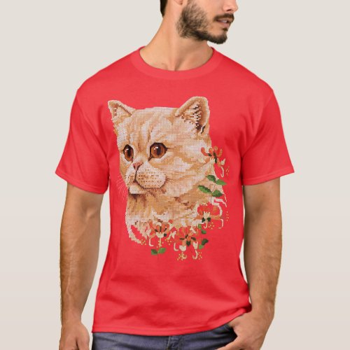 Four Seasons Summer Exotic Shorthair Cat T_Shirt