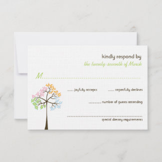 Four Seasons Trees Nature Forest Wedding RSVP Card