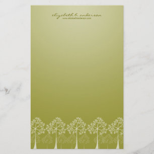 Four Seasons Trees White Note Card Stationery