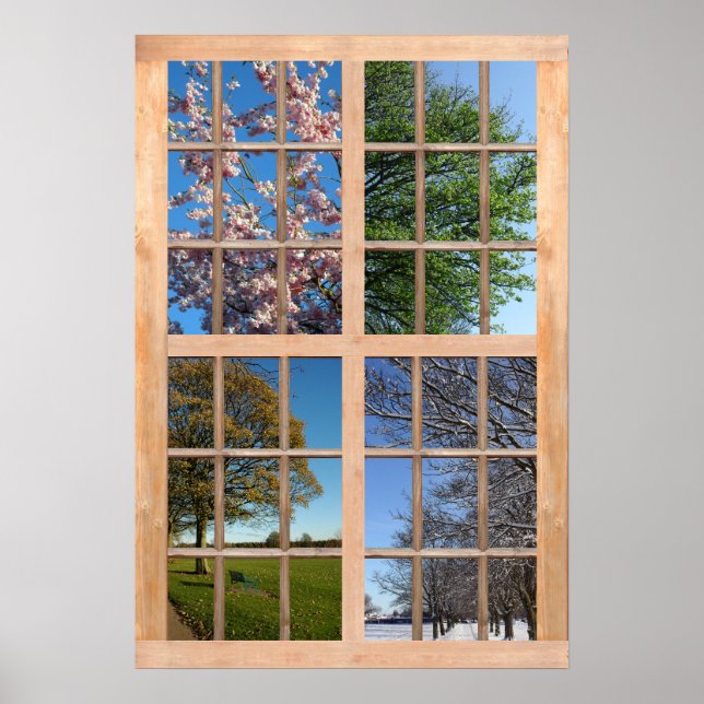 Four Seasons View from a Window Poster (Front)