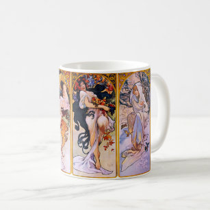 Four Seasons Vintage Art Nouveau by Alphonse Mucha Coffee Mug