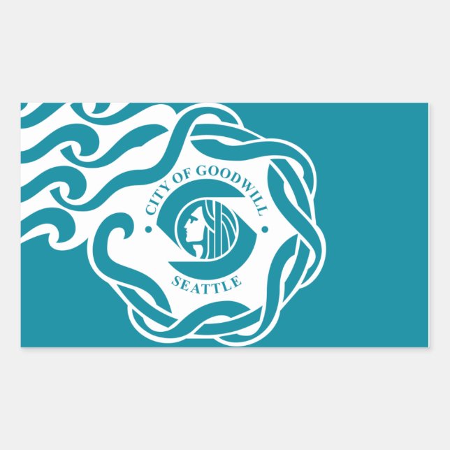 FOUR Seattle Flag Rectangular Sticker (Front)