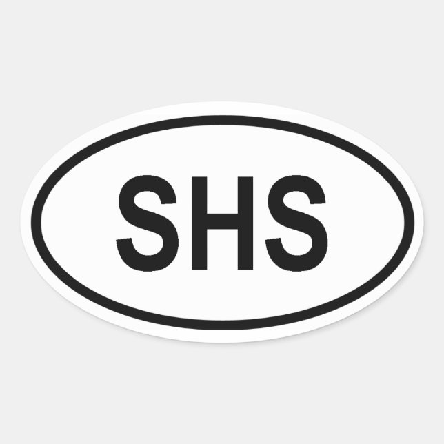 FOUR "SHS" Kingdom of Serbs, Croats, and Slovenes Oval Sticker (Front)