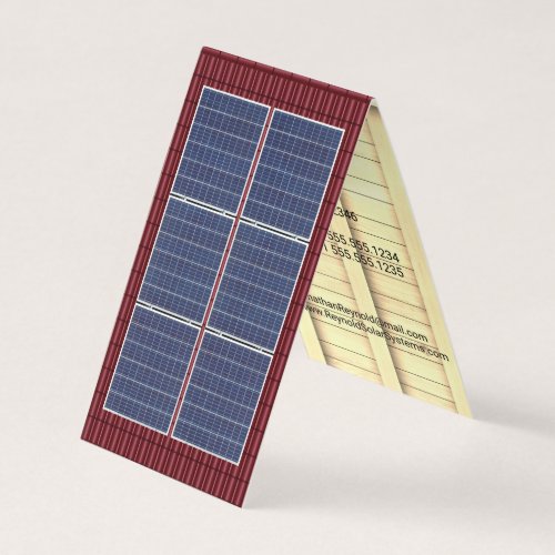 Four_Sided Roofing Rooftop Solar Energy Red Roof Business Card