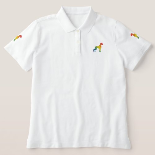 four Silhouettes Great Danes Embroidered Polo Shirt