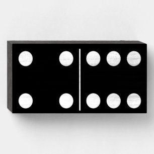 Four Six Black Domino Wood Box Wall Art
