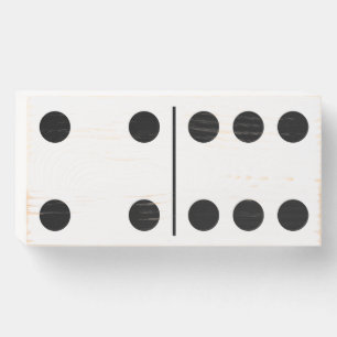 Four Six White Domino Wood Box Wall Art