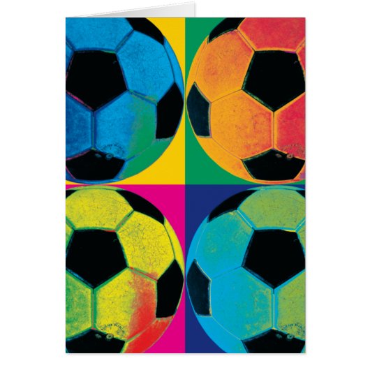 Four Soccer Balls in Different Colors Cards (Front)