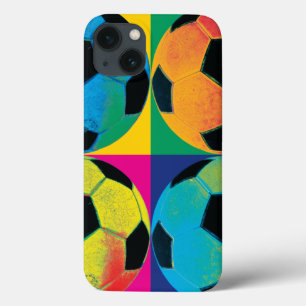 Four Soccer Balls in Different Colors iPhone 13 Case