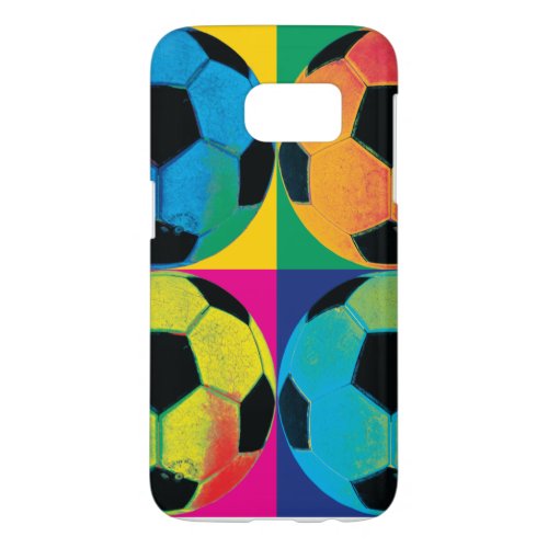 Four Soccer Balls in Different Colors Samsung Galaxy S7 Case