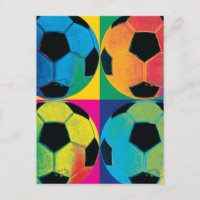 Four Soccer Balls in Different Colors
