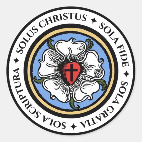Four Solas _ Lutheran Classic Round Sticker