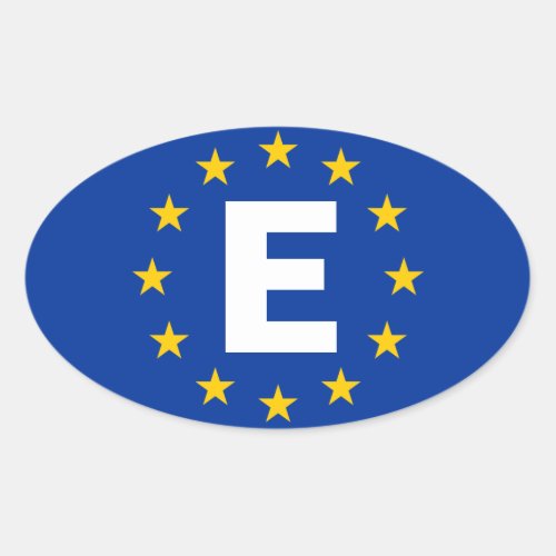 FOUR Spain E European Union Flag Oval Sticker