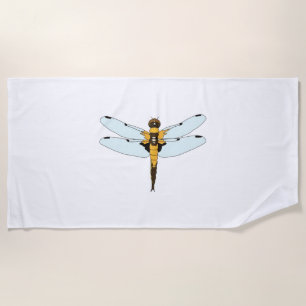 four spotted dragonfly beach towel