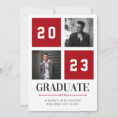 Four Square | Red Photo Graduation Announcement (Front)