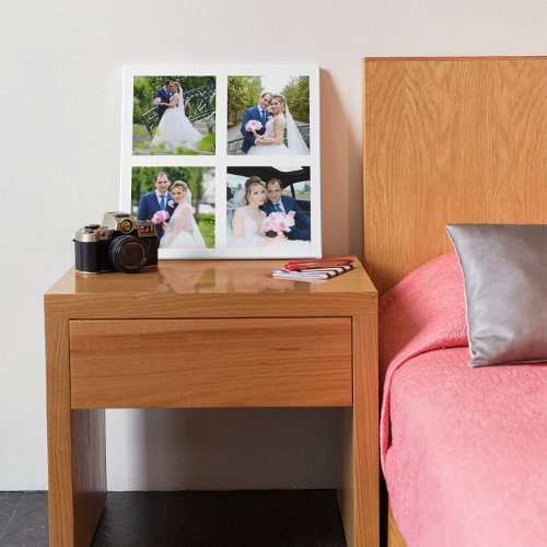 Four Square Wedding Photo Collage White 15 Canvas Print