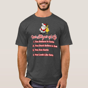 Four Stages Of Life Santa Reindeer Design T-Shirt