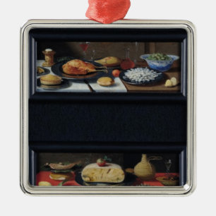 Four Still Lives of Food and Fruit Metal Ornament