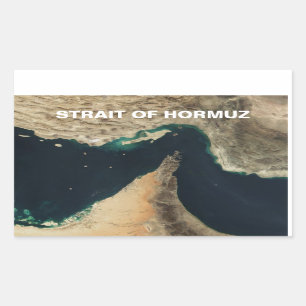 FOUR Strait of Hormuz Satellite Image Rectangular Sticker