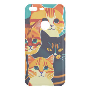 Four Stylized Cats iPhone Case