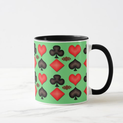 Four Suits Playing Card Mugs Customize Background