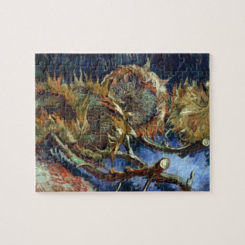 Four Sunflowes gone to Seed by Van Gogh Jigsaw Puzzle