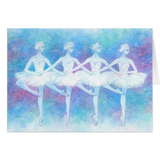 Four Swan Dance Greeting Cards (Front Horizontal)