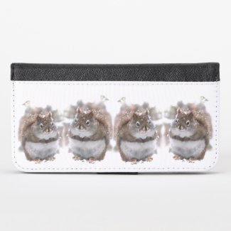 Four Sweet Squirrels in Snow iPhone X Wallet Case