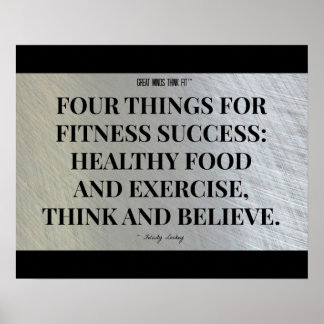 Four Things for Fitness Success: Black and Steel Poster