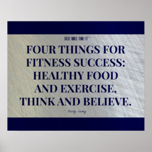 Four Things for Fitness Success: Blue and Steel Poster