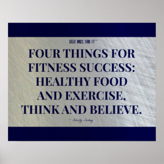 Four Things for Fitness Success: Blue and Steel Poster
