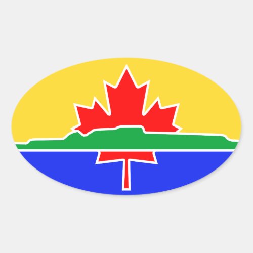FOUR Thunder Bay Flag Oval Sticker