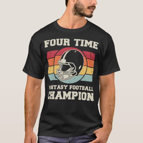 Four Time Fantasy Football Champion T_Shirt