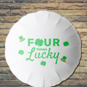 Four Times Lucky 4th Birthday Balloon