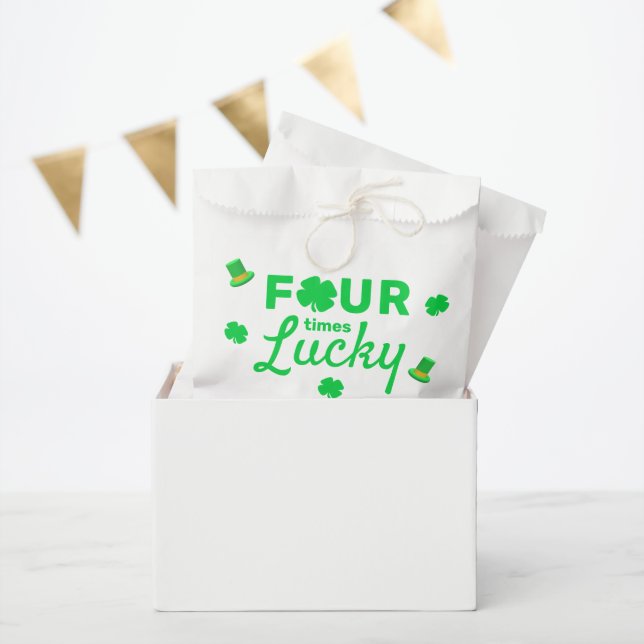 Four Times Lucky 4th Birthday Favor Bag (Party)