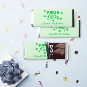 Four Times Lucky 4th Birthday Hershey Bar Favors