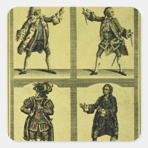 Four Tragic Roles Square Sticker