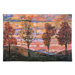Four Trees, art by Egon Schiele, Cloth Placemat