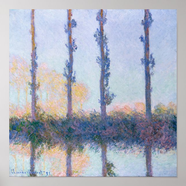 Four Trees Claude Monet 1891 Impressionist Art Poster (Front)