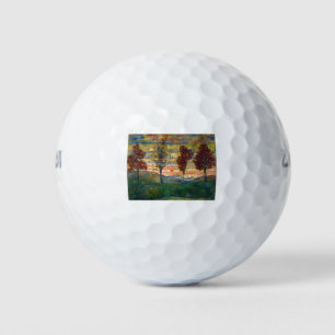 Four Trees (Landscape Art) (by Egon Schiele) Golf Balls