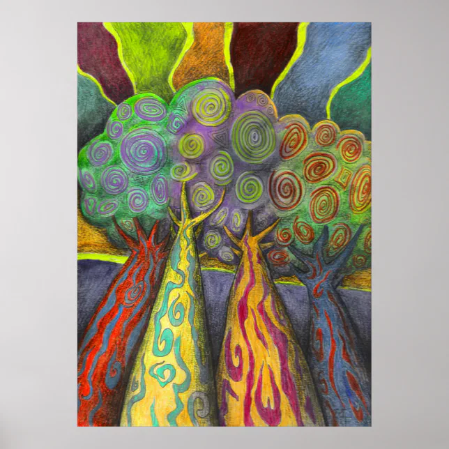 Four Trees Poster | Zazzle