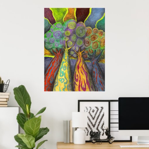 Four Trees Poster | Zazzle