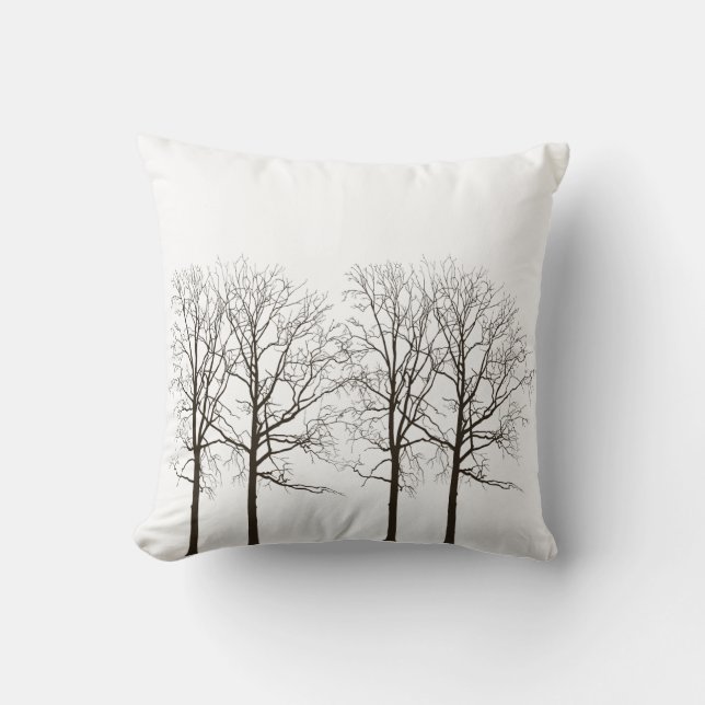 Four Trees Throw Pillow (Front)