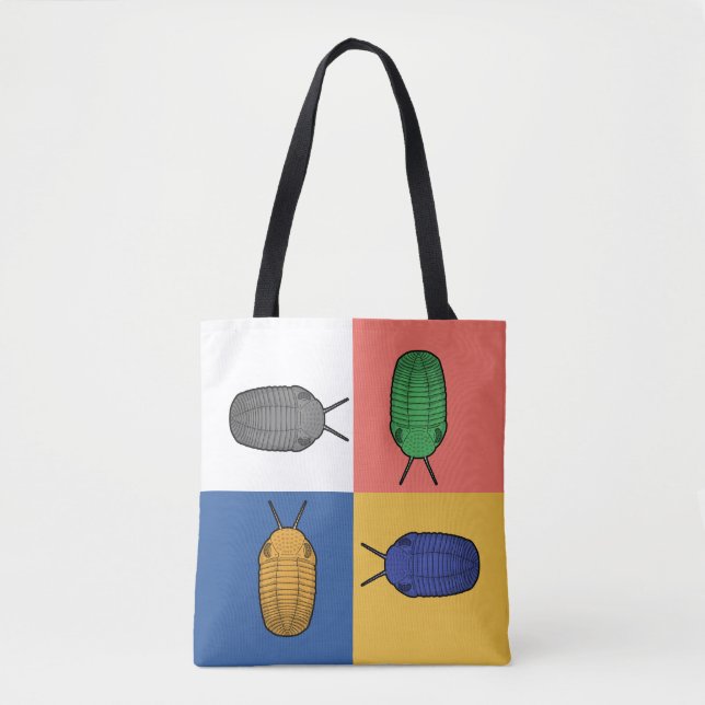 Four Trilobite Square Dance- Prehistoric Animal Tote Bag (Front)