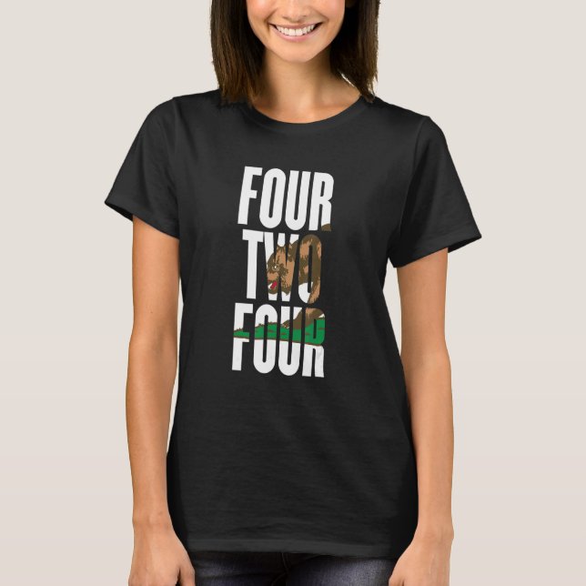 Four Two Four 424 Area Code California Los Angeles T-Shirt (Front)